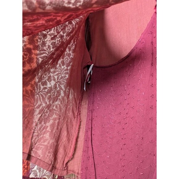 Whimsigoth Burgundy Sheer Lace Wrap Top Size Medium Romantic Witchy Stevie Nicks - Picture 6 of 11